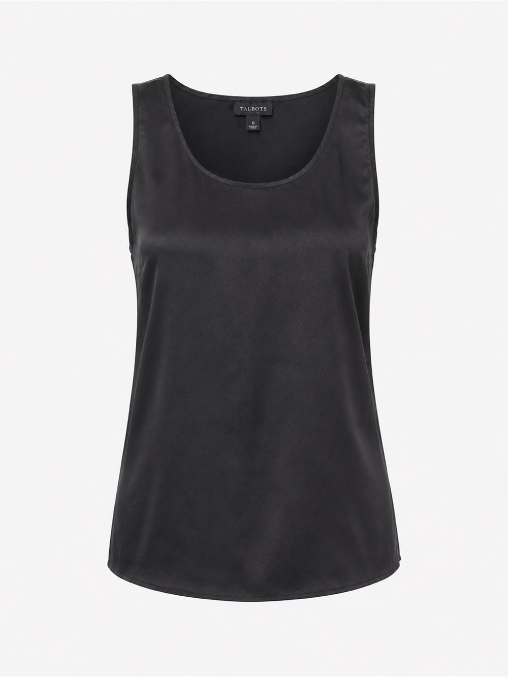 Talbots Black Silk Scoop Neck Sleeveless Top